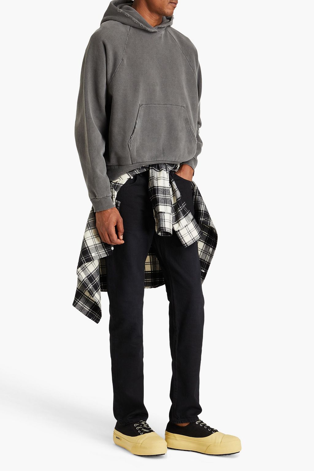 JOHN ELLIOTT Distressed cotton-fleece hoodie