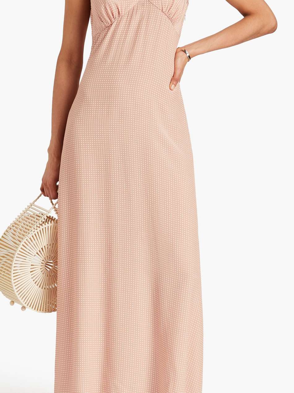 the rosetta polka-dot satin-crepe midi dress