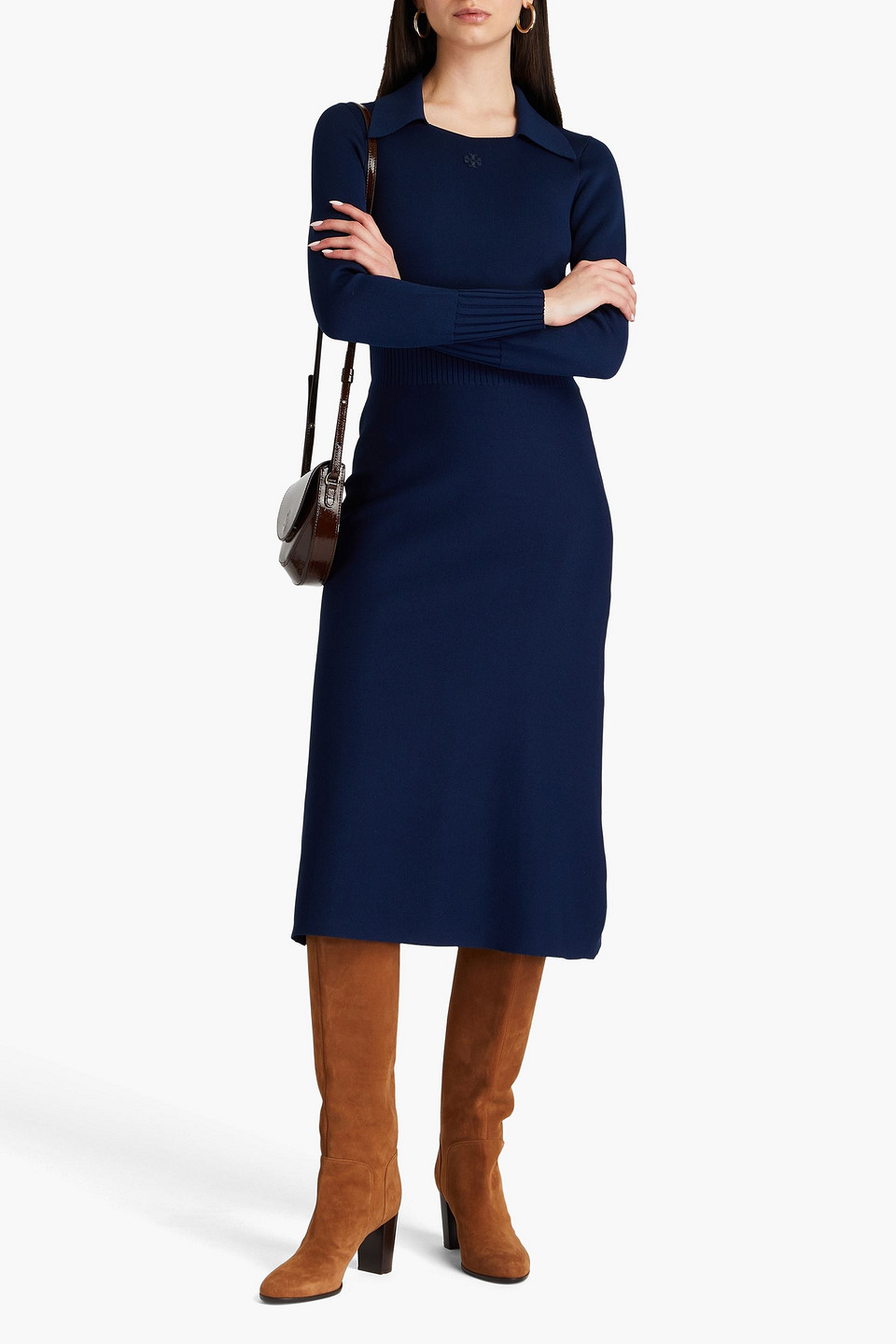  Tory Burch - Gestricktes Midikleid - Blau - Xxs 