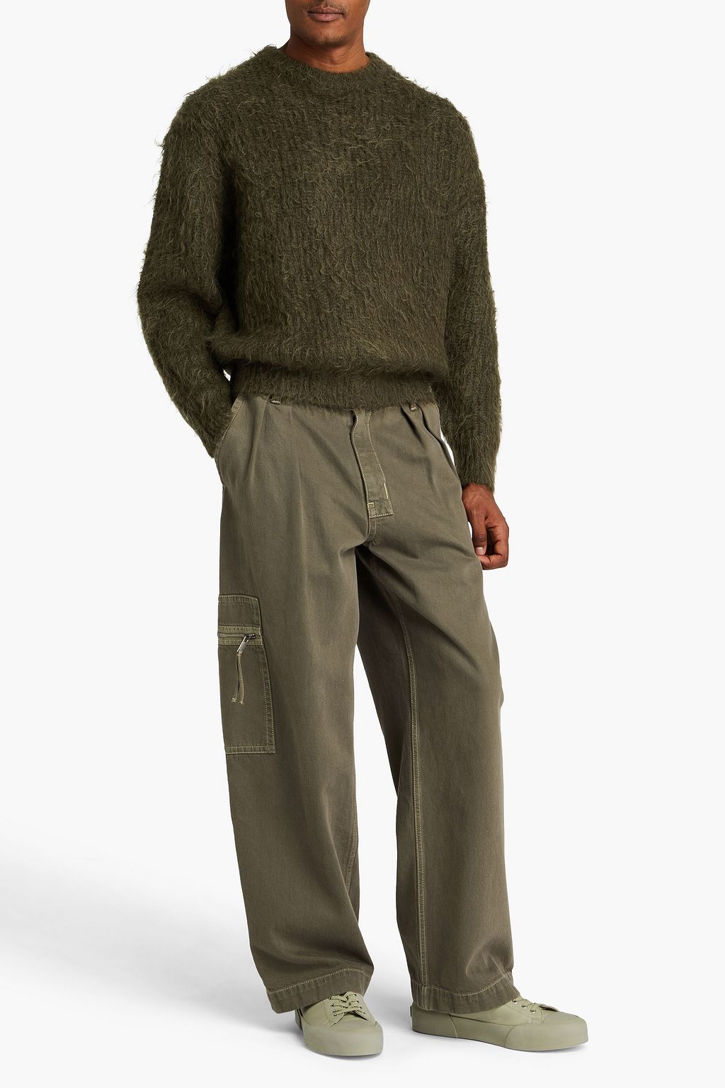 JOHN ELLIOTT 브러시드 리브 니트 스웨터