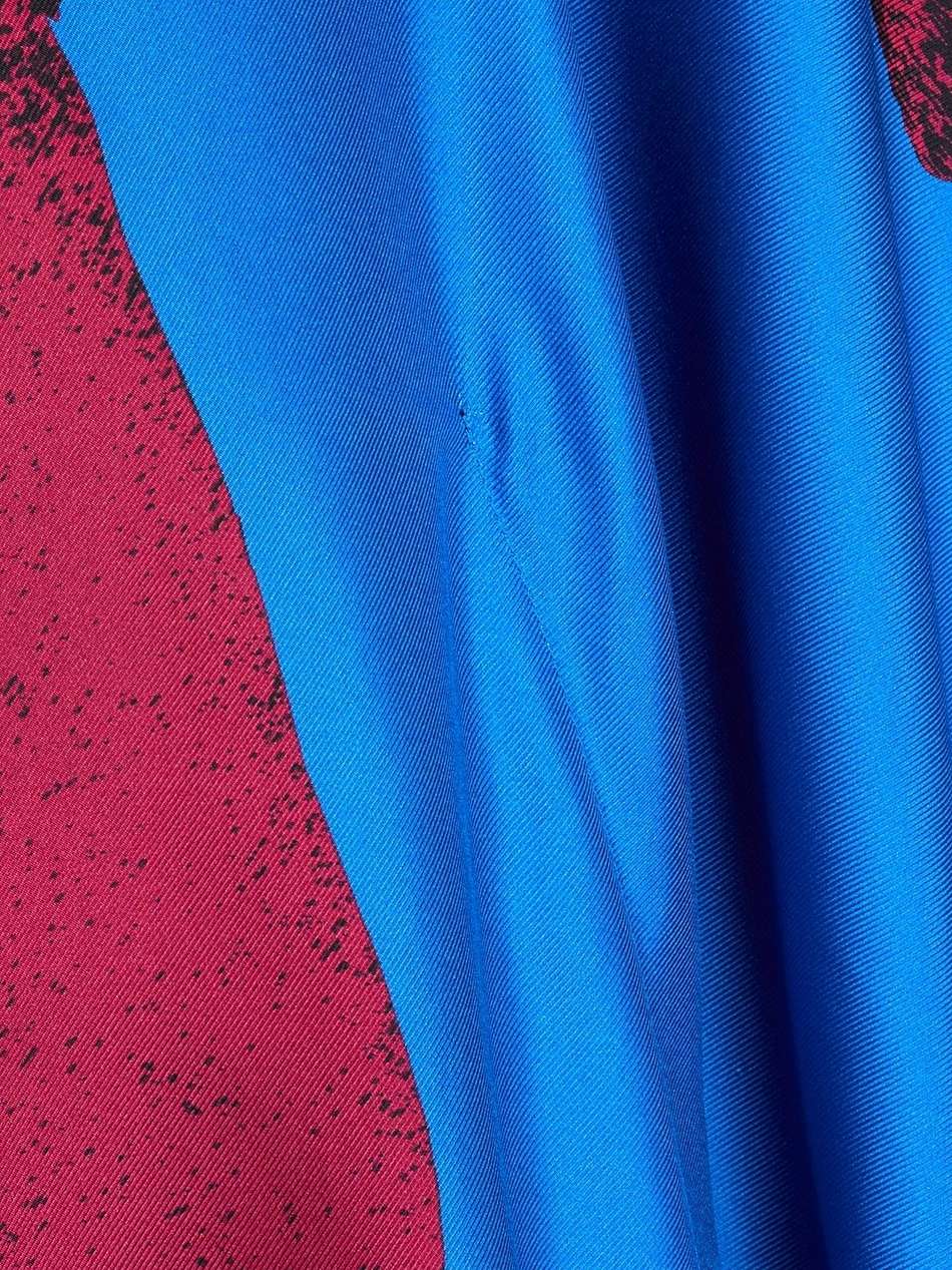 senvu draped printed silk-twill maxi dress