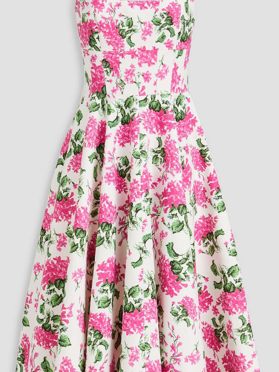 mona floral-print faille midi dress