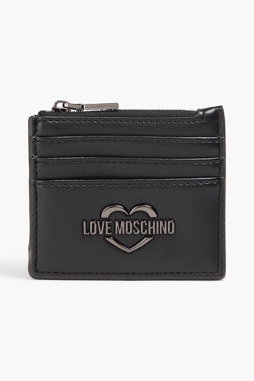 Love Moschino Quilted Faux Leather Cardholder In Black