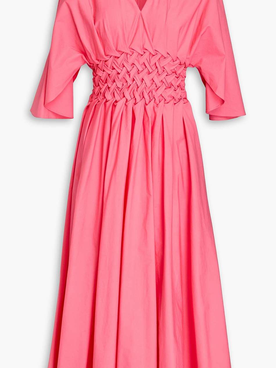 esti woven cotton-poplin midi dress