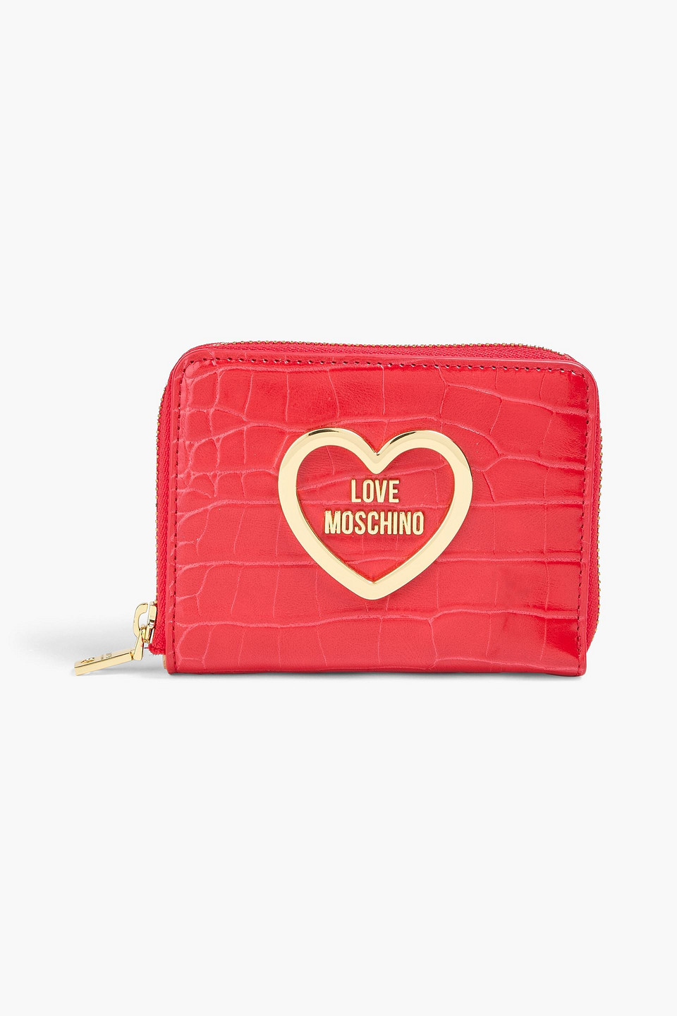 Faux croc-effect leather wallet