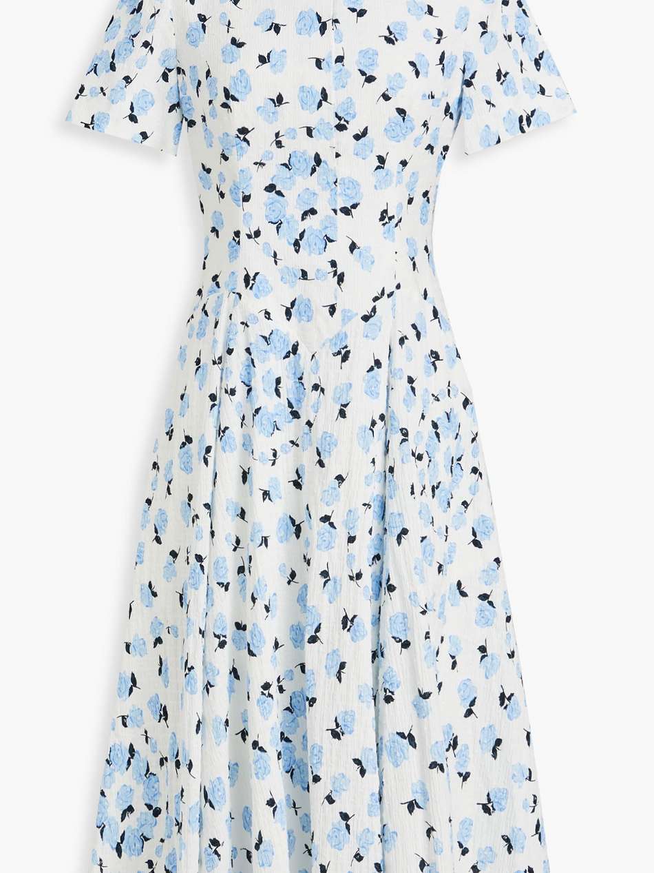 jody floral-print swiss-dot cotton-blend midi shirt dress