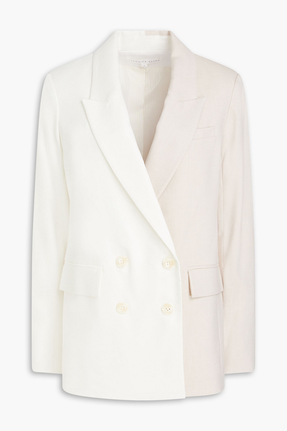 Veronica Beard - Braeton double-breasted linen-blend twill blazer - Neutral - US 8