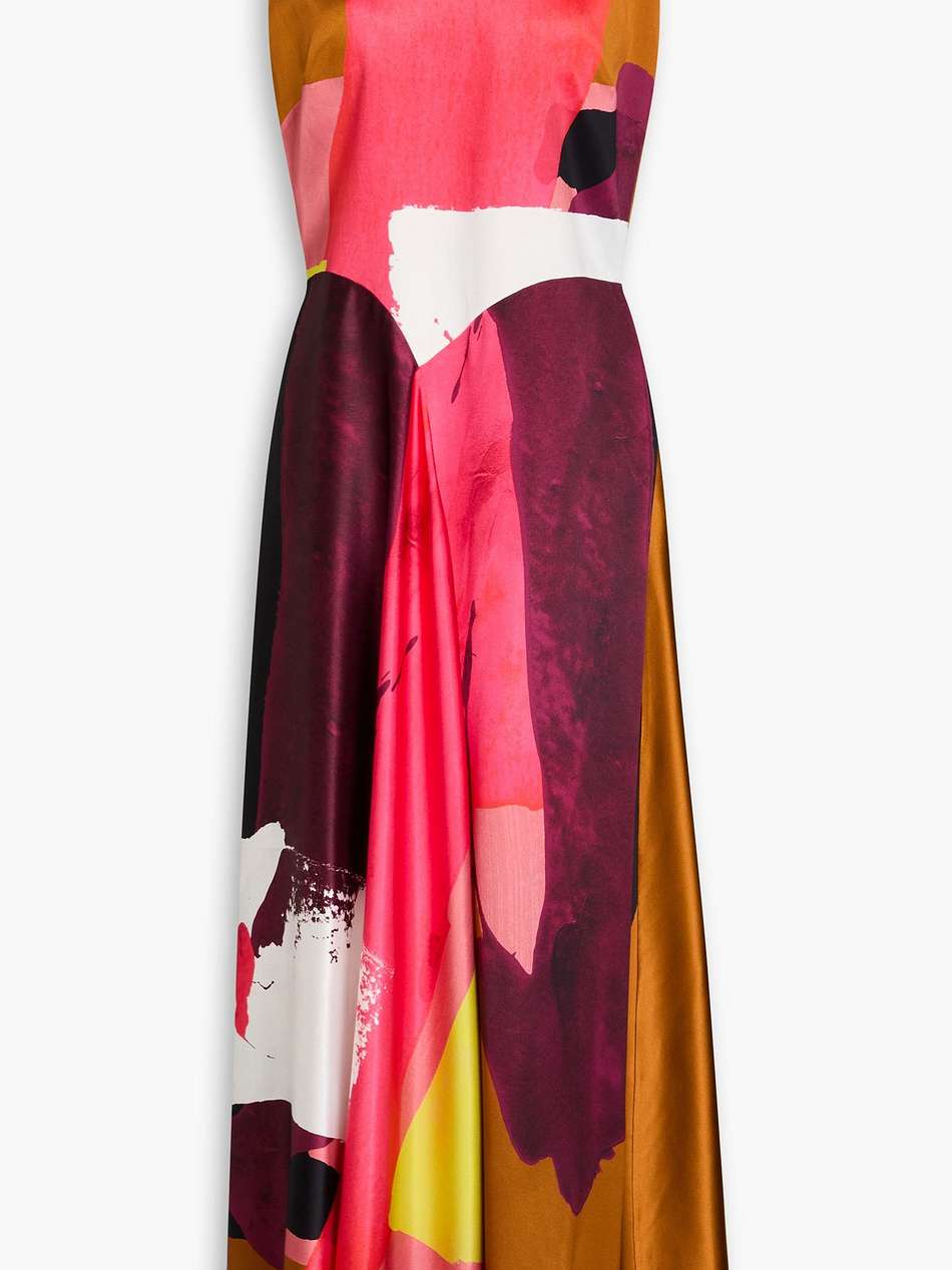 toa printed silk-satin midi dress