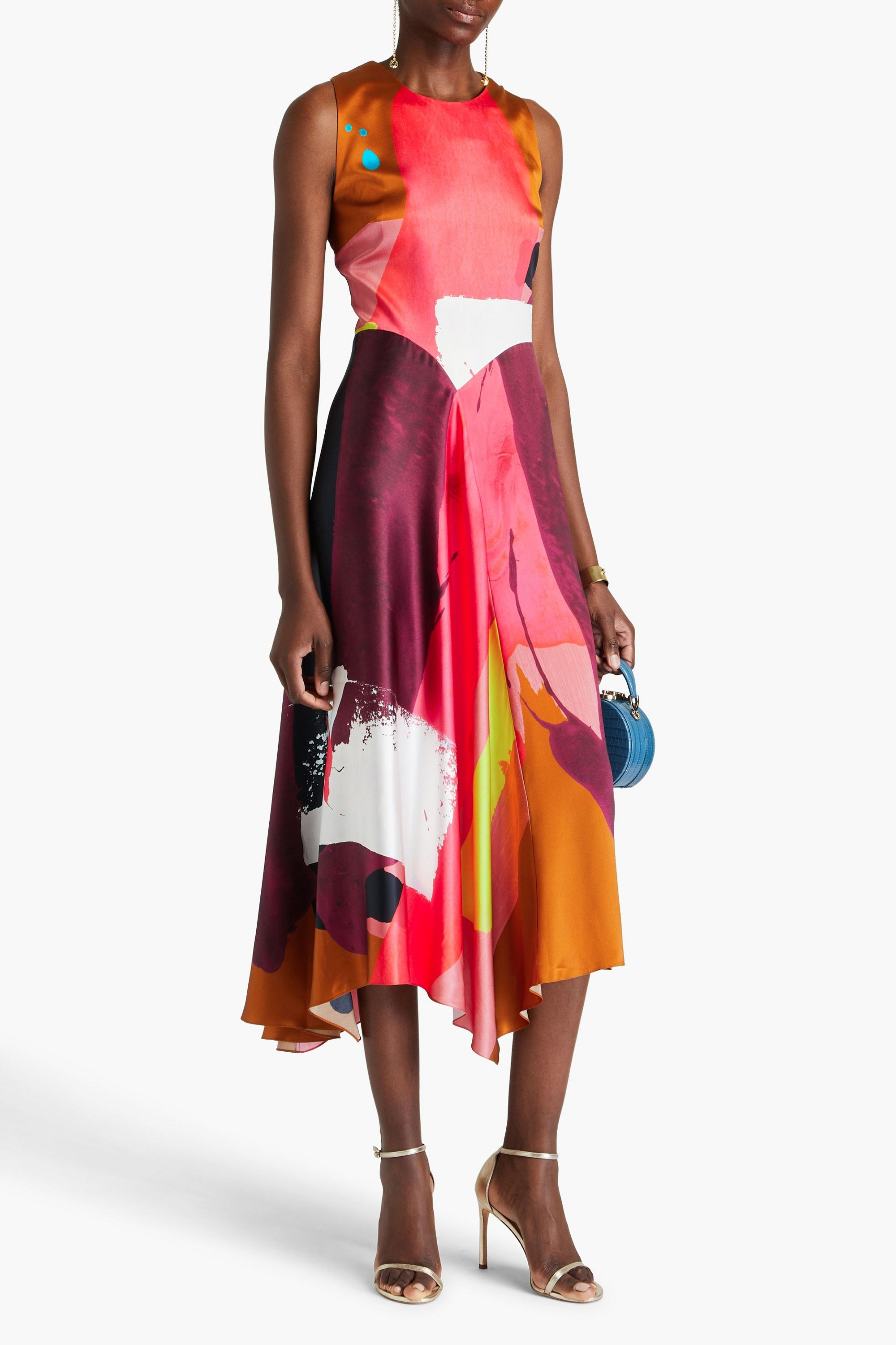 Roksanda Toa printed silk-satin midi dress