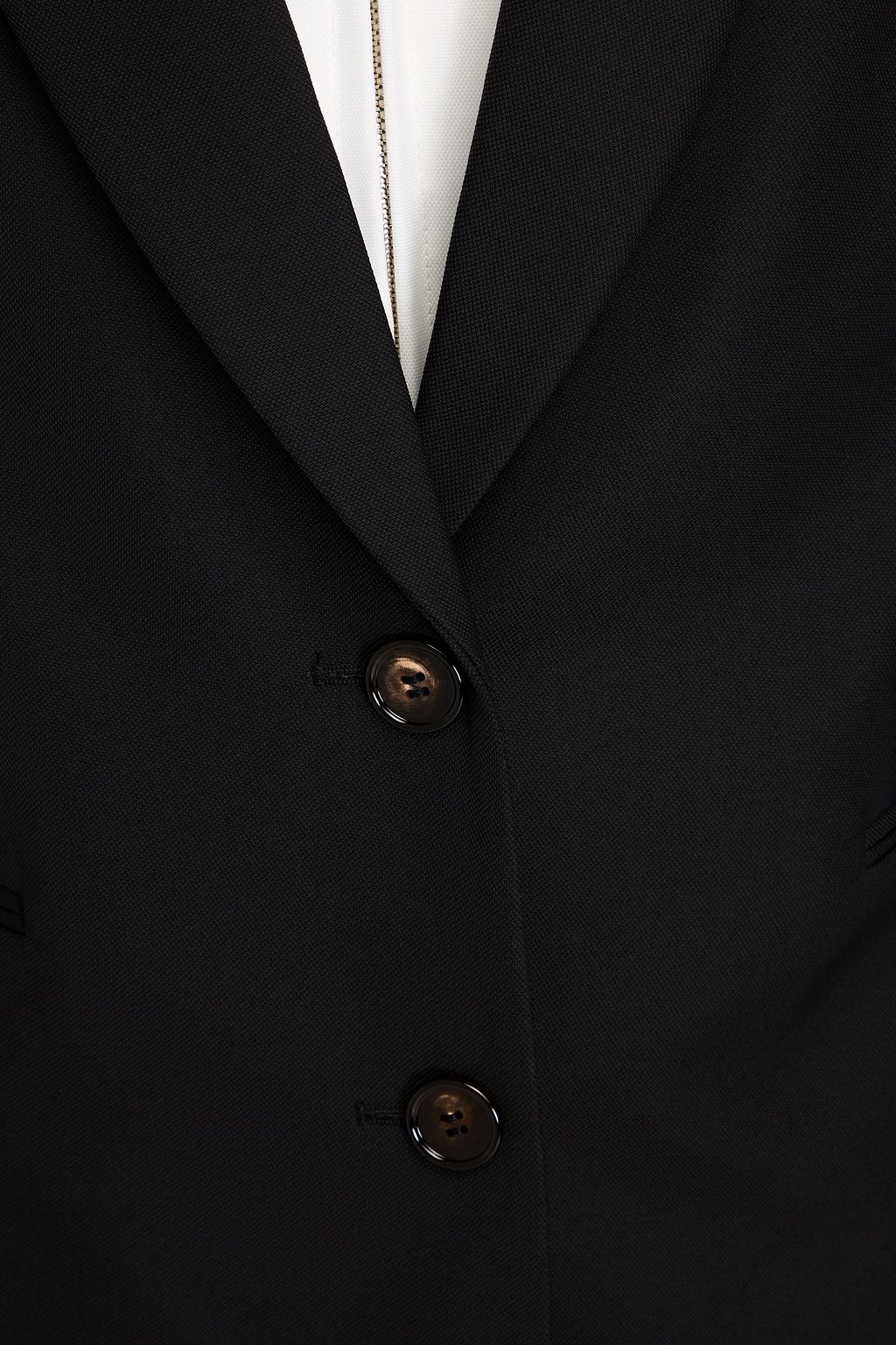 TORY BURCH Paneled piqué, wool and canvas blazer