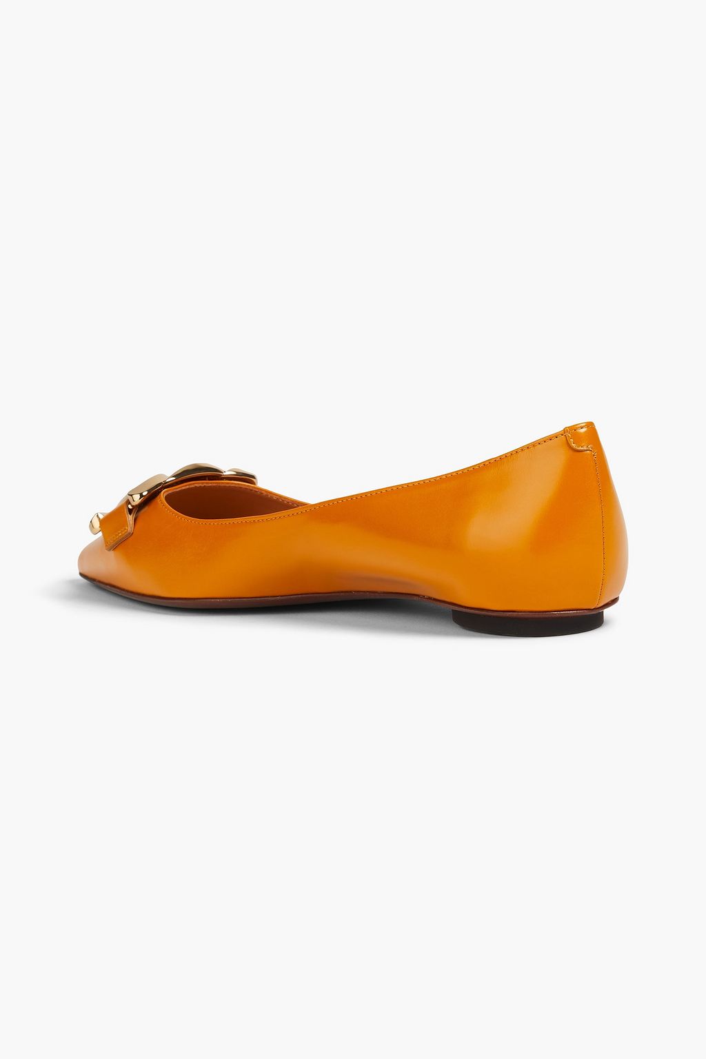 TOD'S レザー ポインテッドトゥ フラットシューズ チェーン付き