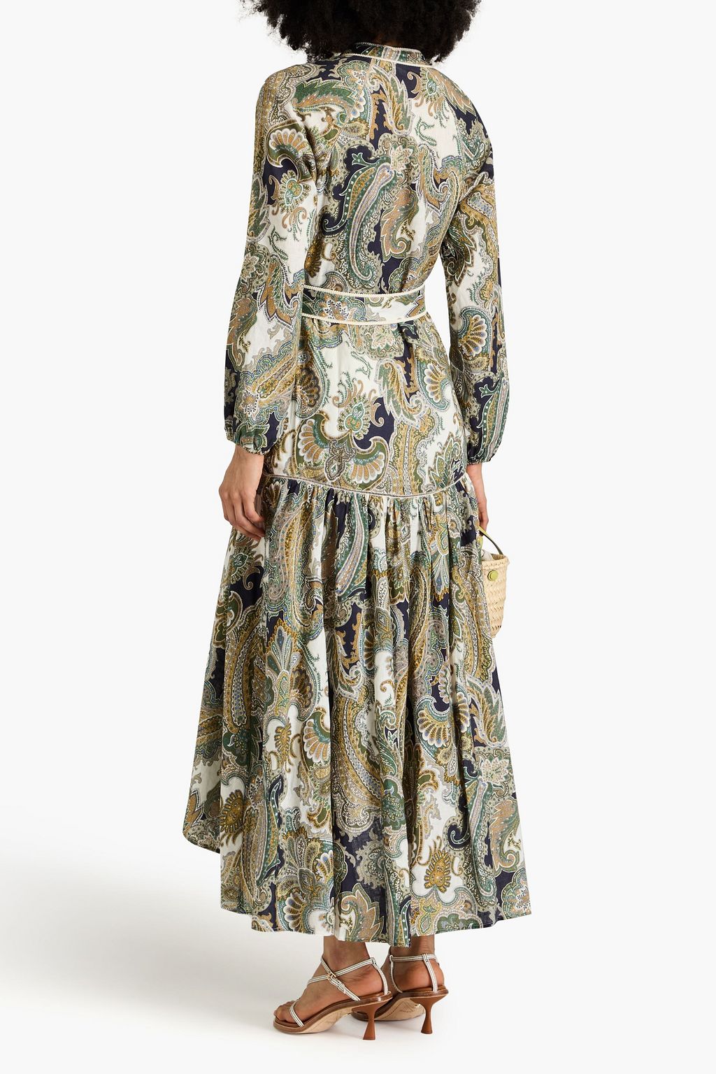 VERONICA BEARD Kadar belted paisley-print linen maxi dress