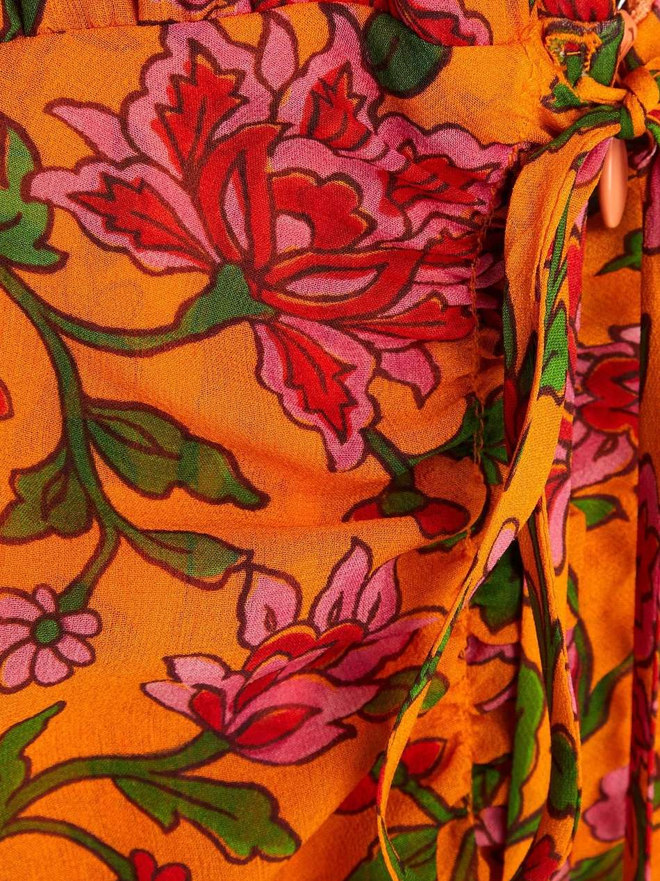 dovima ruched wrap-effect floral-print silk-chiffon maxi dress