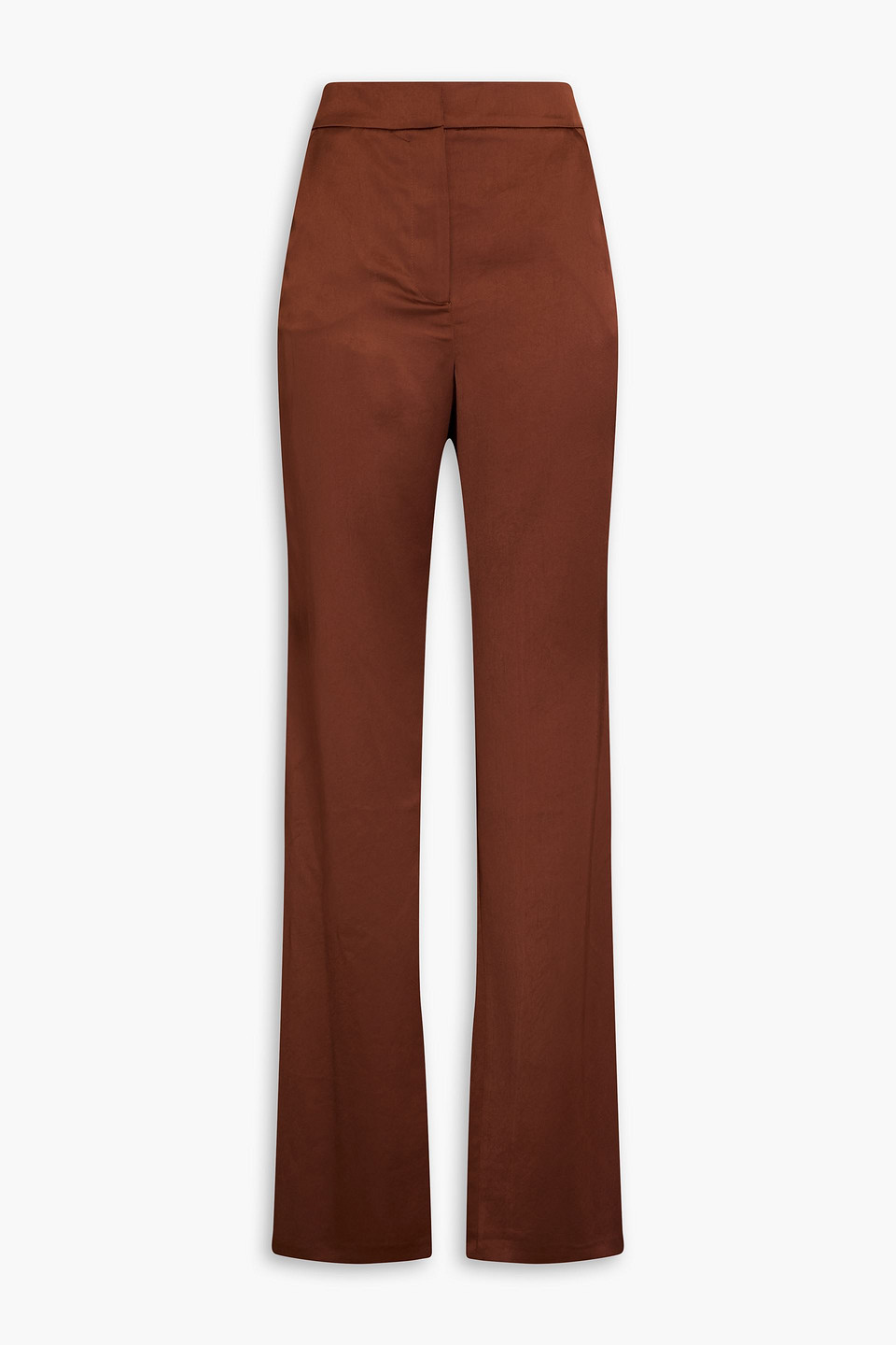 Veronica Beard Enrick Satin Flared Pants In Brown