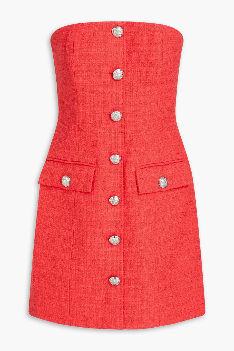 Veronica Beard - Aster strapless cotton-blend tweed mini dress - Orange - US 6