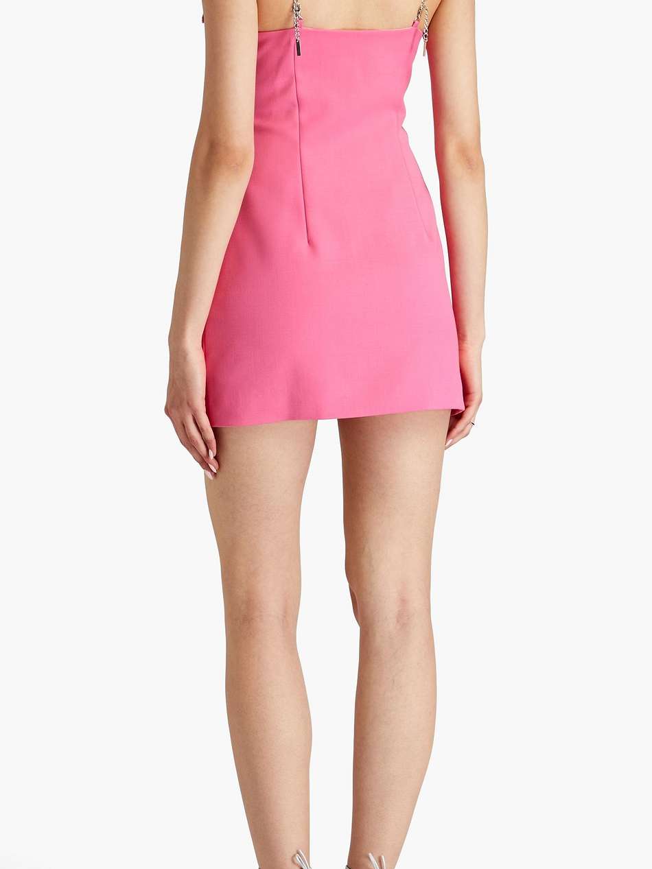 crystal-embellished wool-blend crepe mini dress