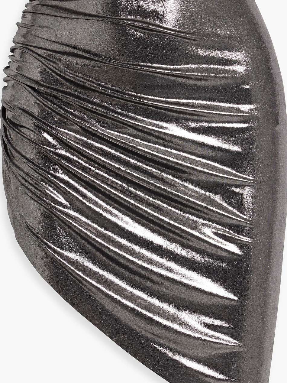 diana draped stretch-lamé mini skirt