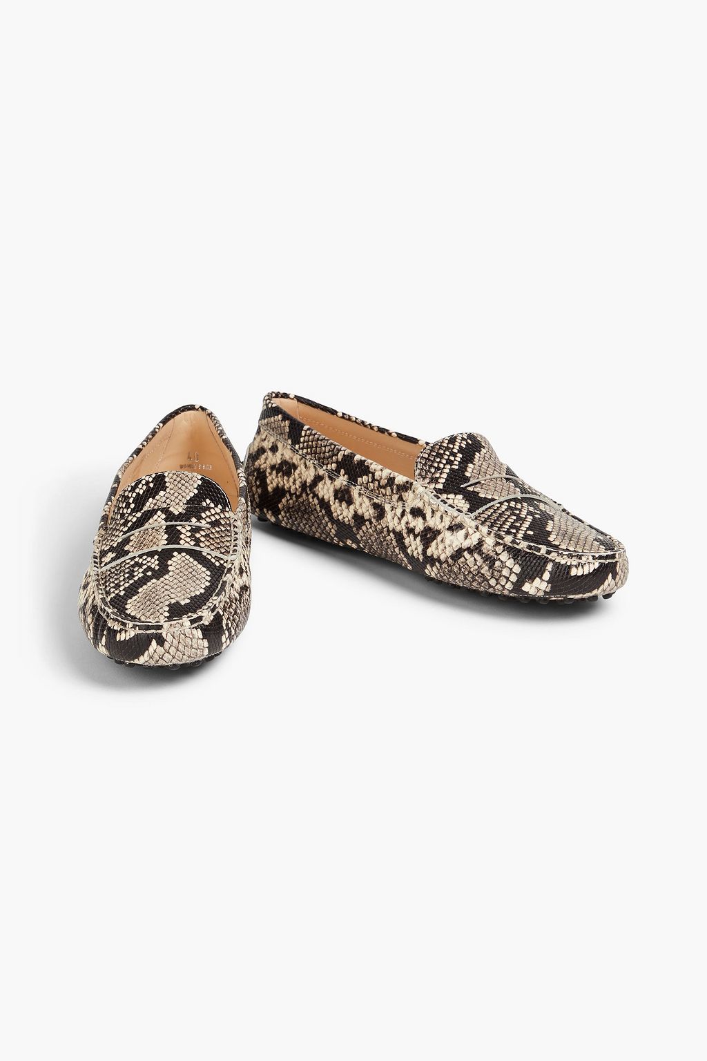 TOD'S スネーク風レザー ローファー