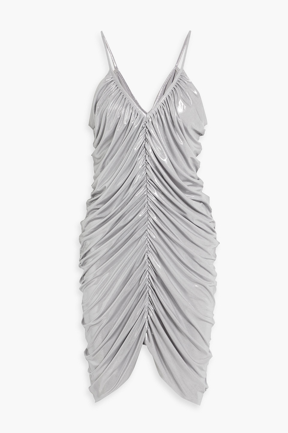 NORMA KAMALI - Diana ruched metallic stretch-jersey dress - Metallic - FR 42