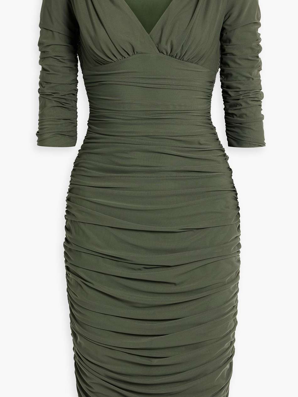 tara ruched stretch-mesh dress