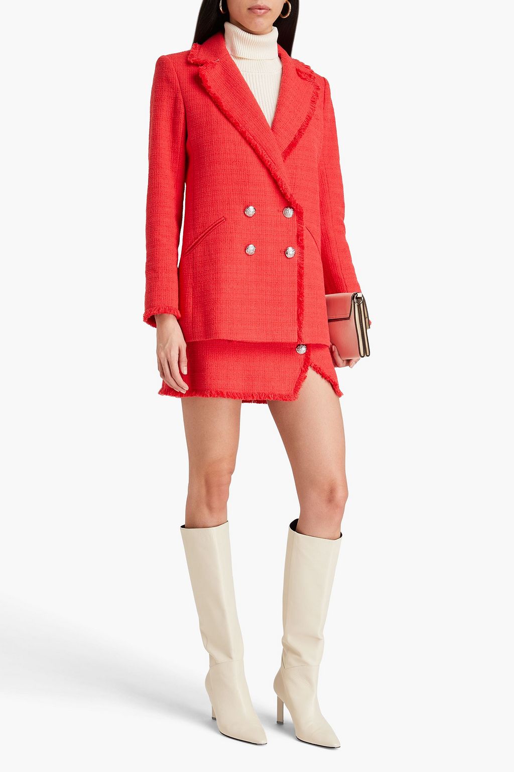 VERONICA BEARD Nayeli double-breasted cotton-blend tweed blazer