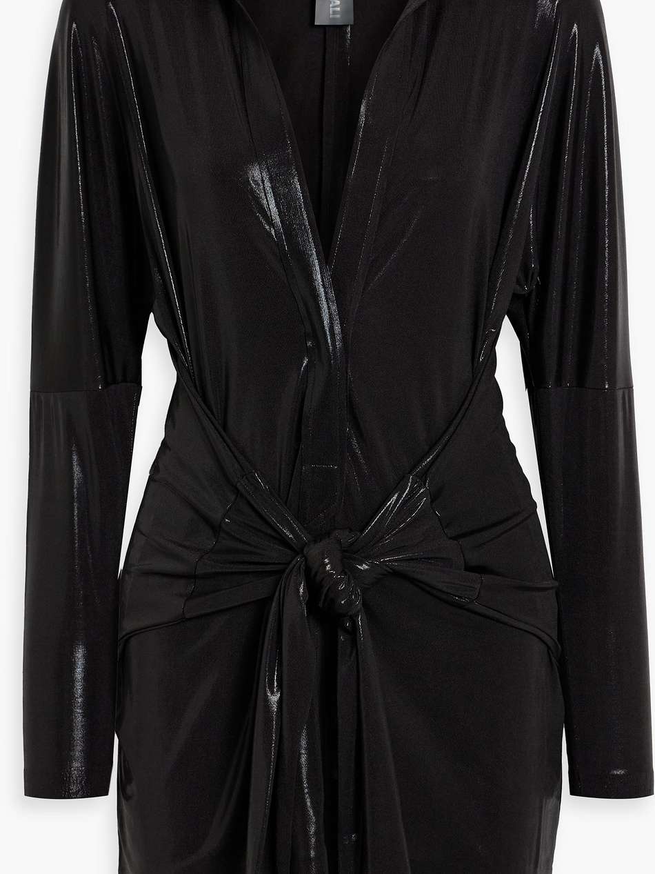 tyy belted coated stretch-jersey mini dress
