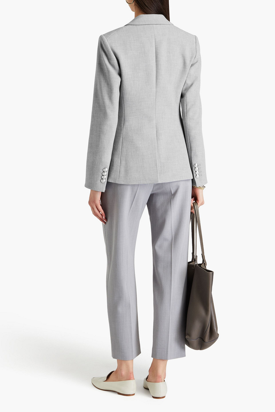 Veronica Beard Woven Blazer In Light Gray