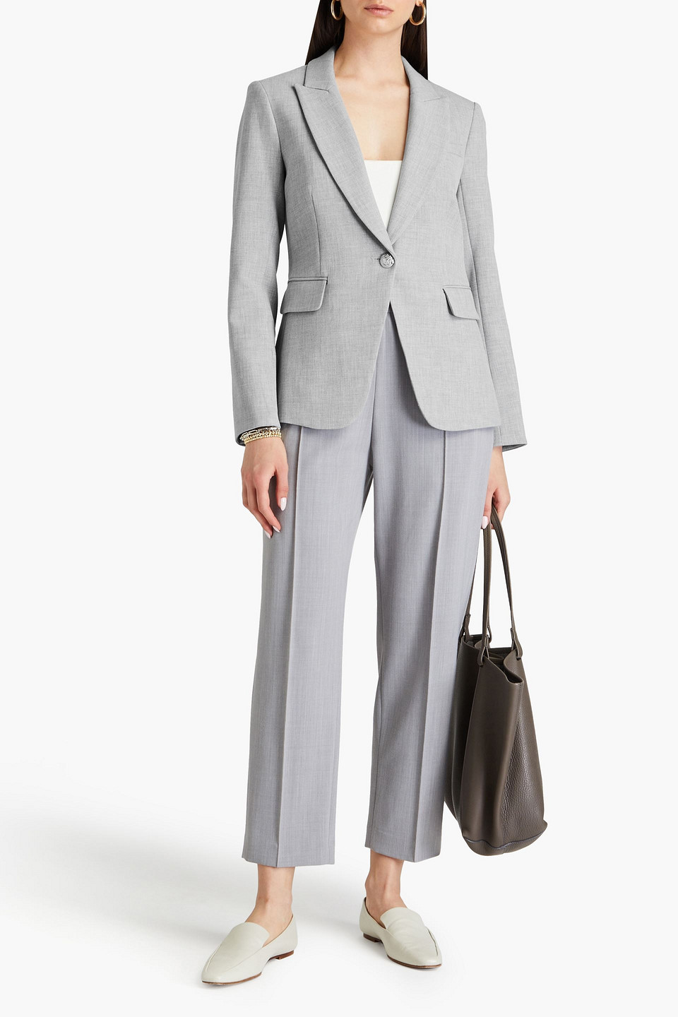 Veronica Beard Woven Blazer In Light Gray