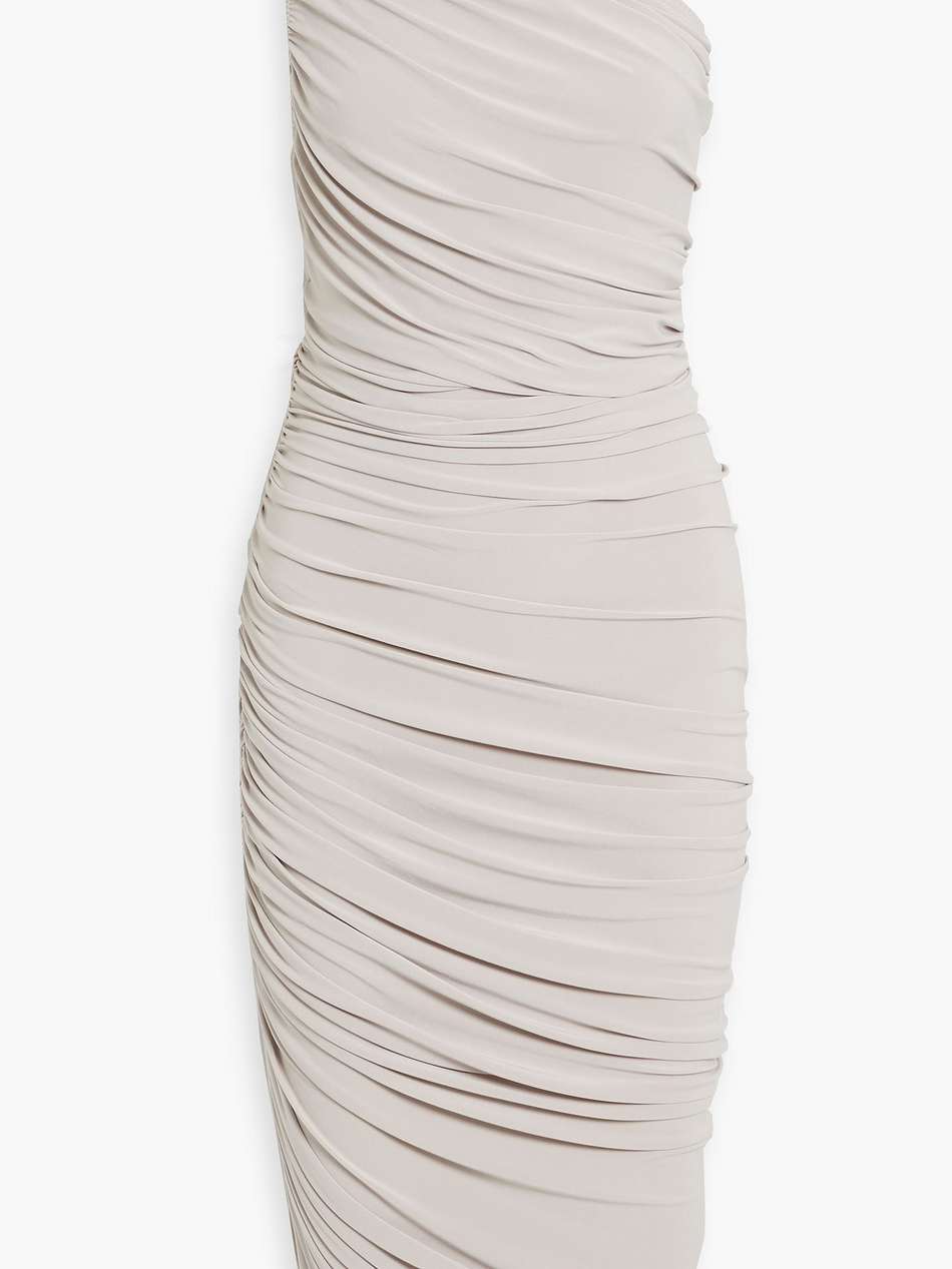 diana one-shoulder ruched stretch-jersey dress