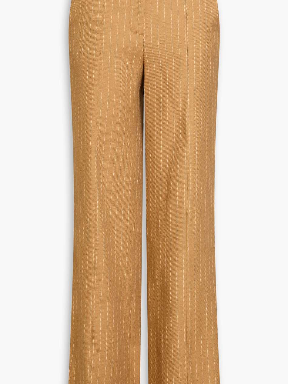 sunny pinstriped linen-blend twill wide-leg pants