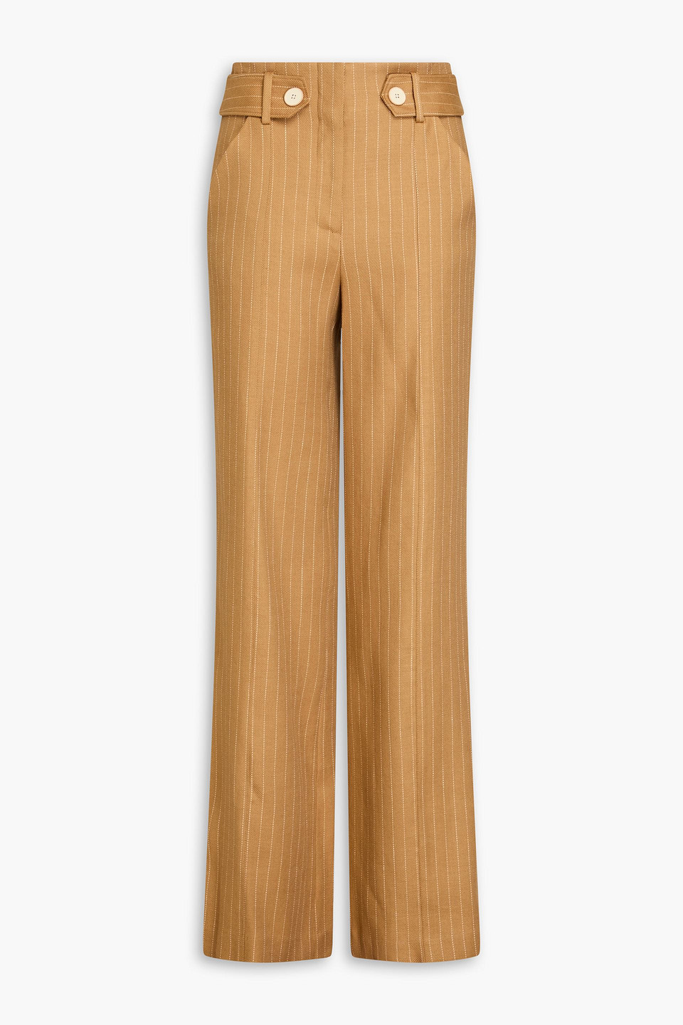 Veronica Beard Sunny Pinstriped Twill Wide-leg Pants In Sand