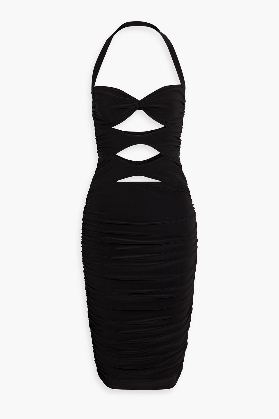 Norma Kamali Ruched Cutout Stretch-jersey Halterneck Dress In Black | ModeSens Norma Kamali Ruched Cutout Stretch-jersey Halterneck Dress In Black | ModeSens