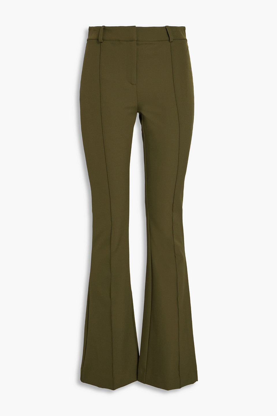 Veronica Beard Hibiscus Stretch-crepe Flared Pants In Army Green