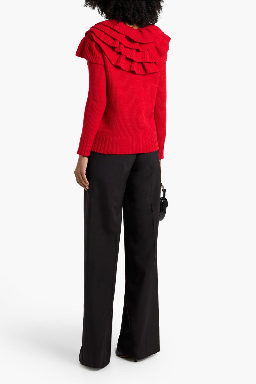 VALENTINO GARAVANI Ruffled wool and cashmere-blend sweater
