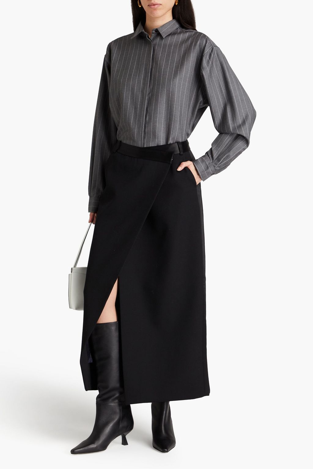 TOTEME Pinstriped wool-twill shirt
