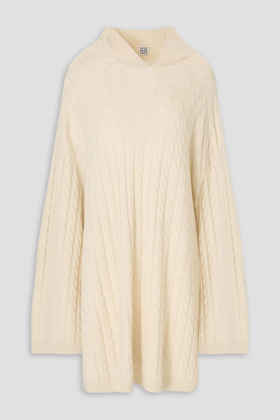 Totême Oversized Cable-knit Wool And Cashmere-blend Turtleneck Sweater In Ecru