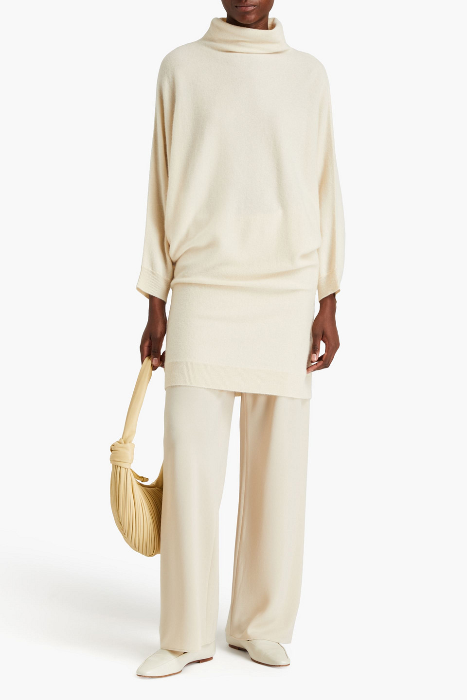 TOTÊME DRAPED CASHMERE TURTLENECK SWEATER