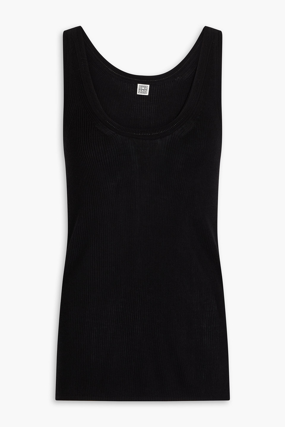 Totême Ribbed Silk And Cashmere-blend Tank In Black