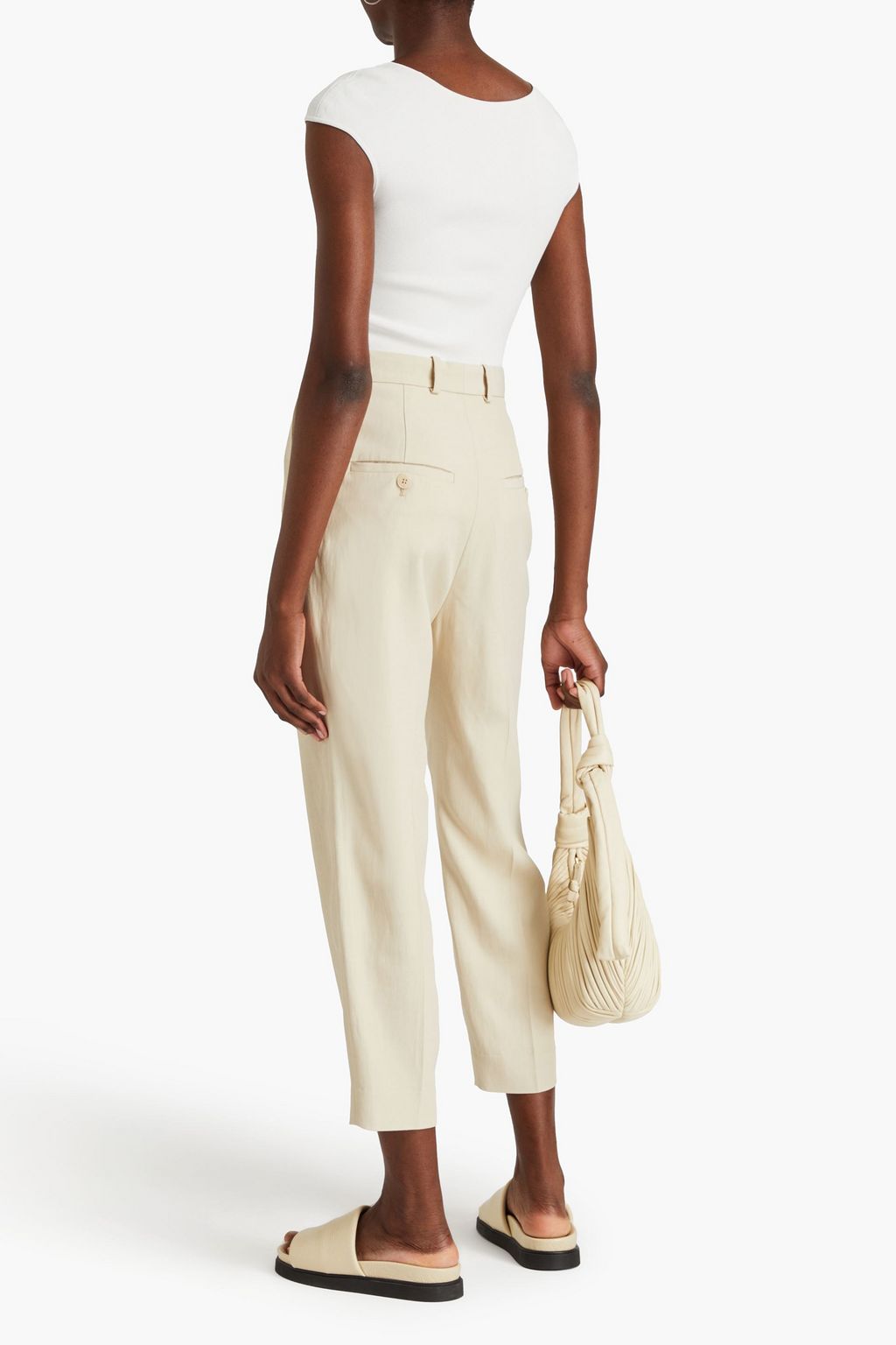 TOTEME Cropped twill tapered pants