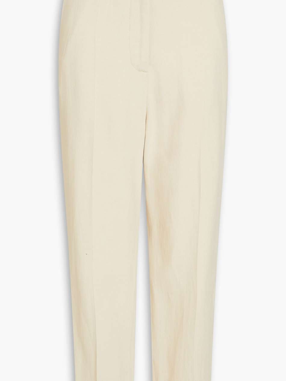 cropped twill tapered pants