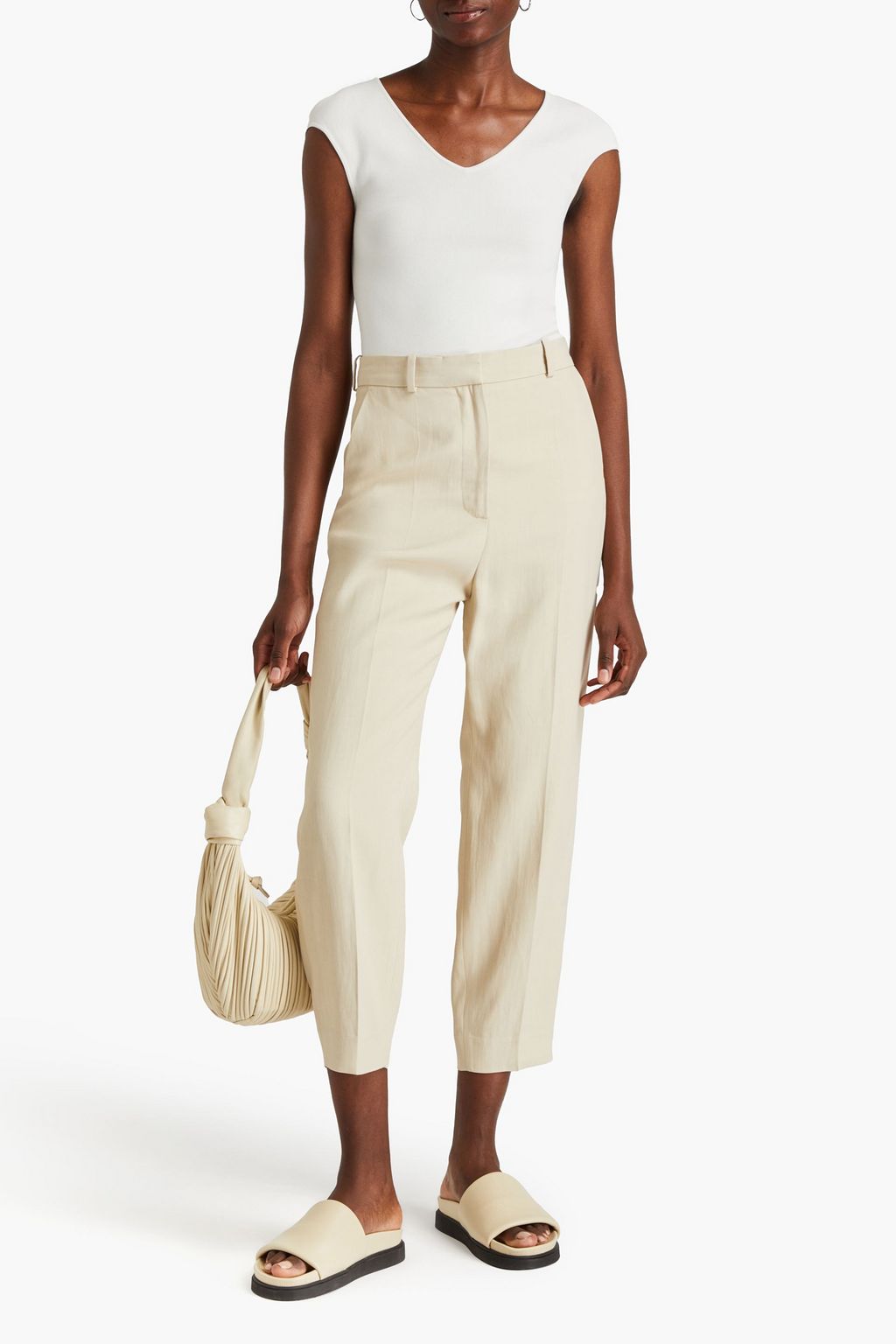 TOTEME Cropped twill tapered pants