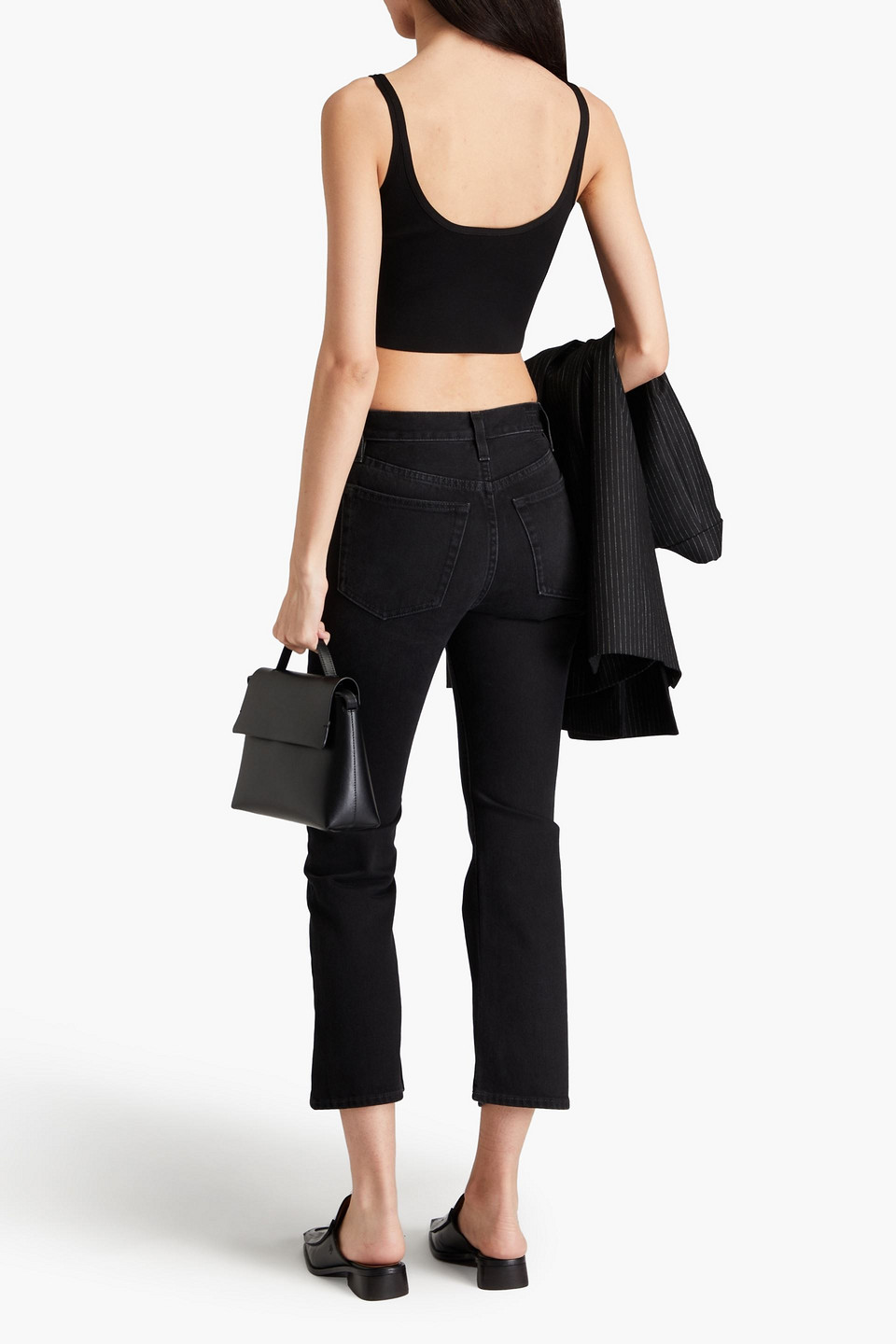 Shop Totême High-rise Kick-flare Jeans In Black
