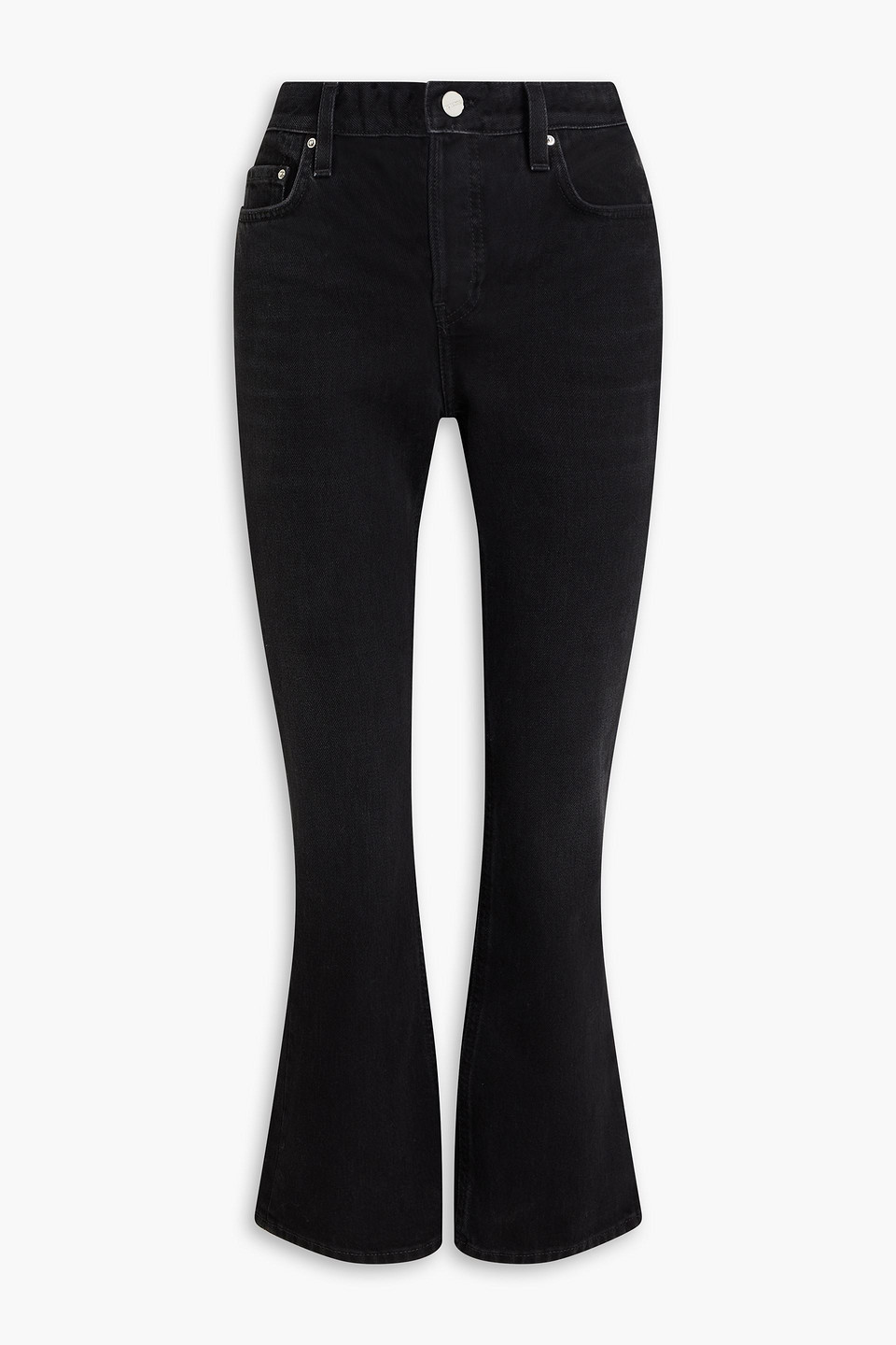 Totême Cropped High-rise Flared Jeans In Black
