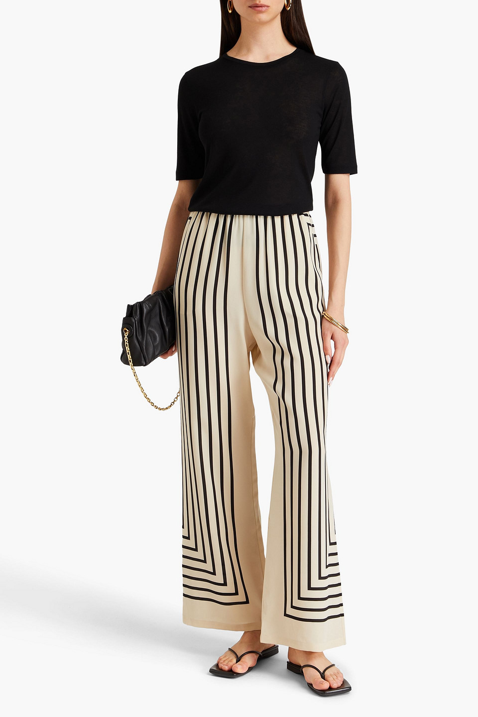 Totême Modal And Cashmere-blend T-shirt In Black