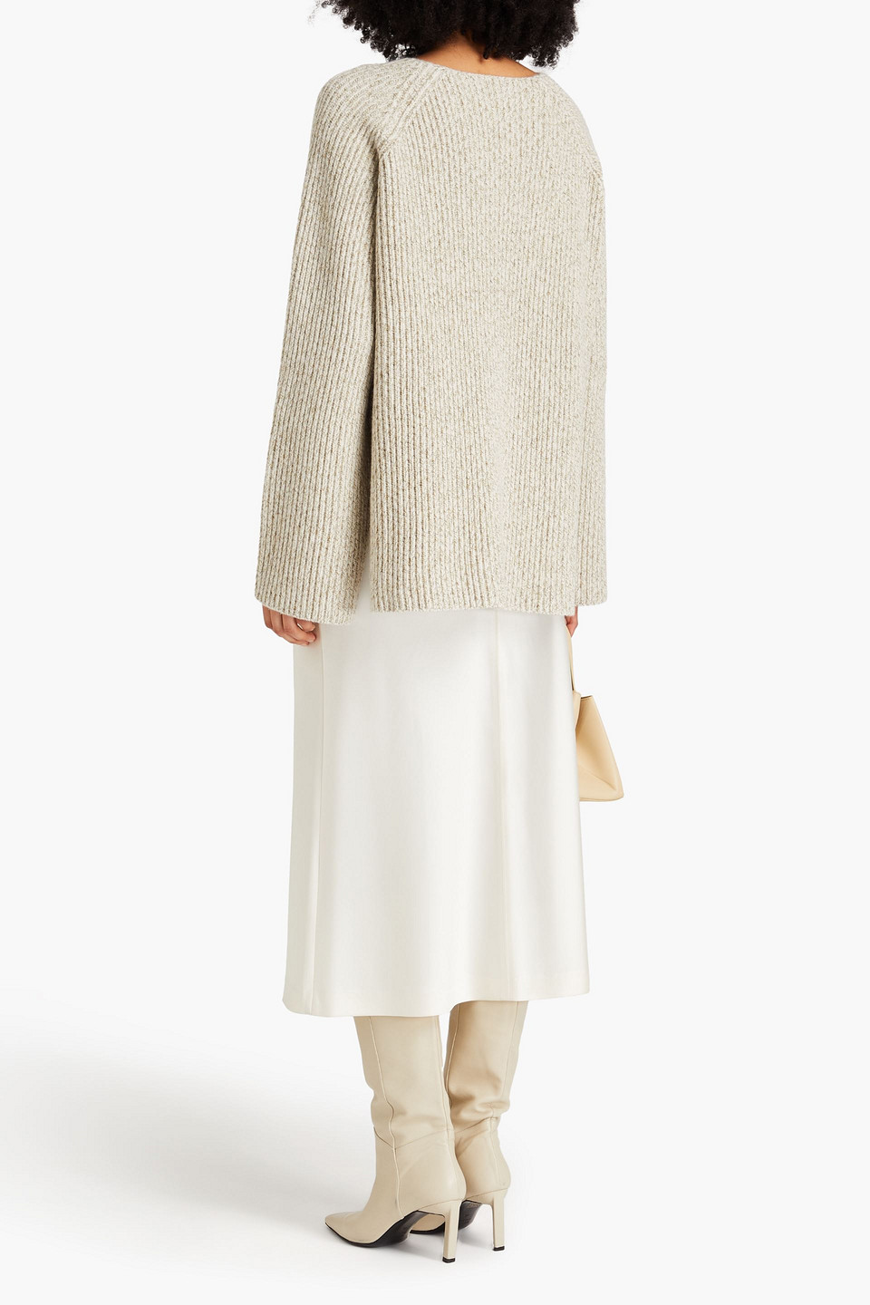 TOTÊME OVERSIZED RIBBED WOOL AND COTTON-BLEND SWEATER