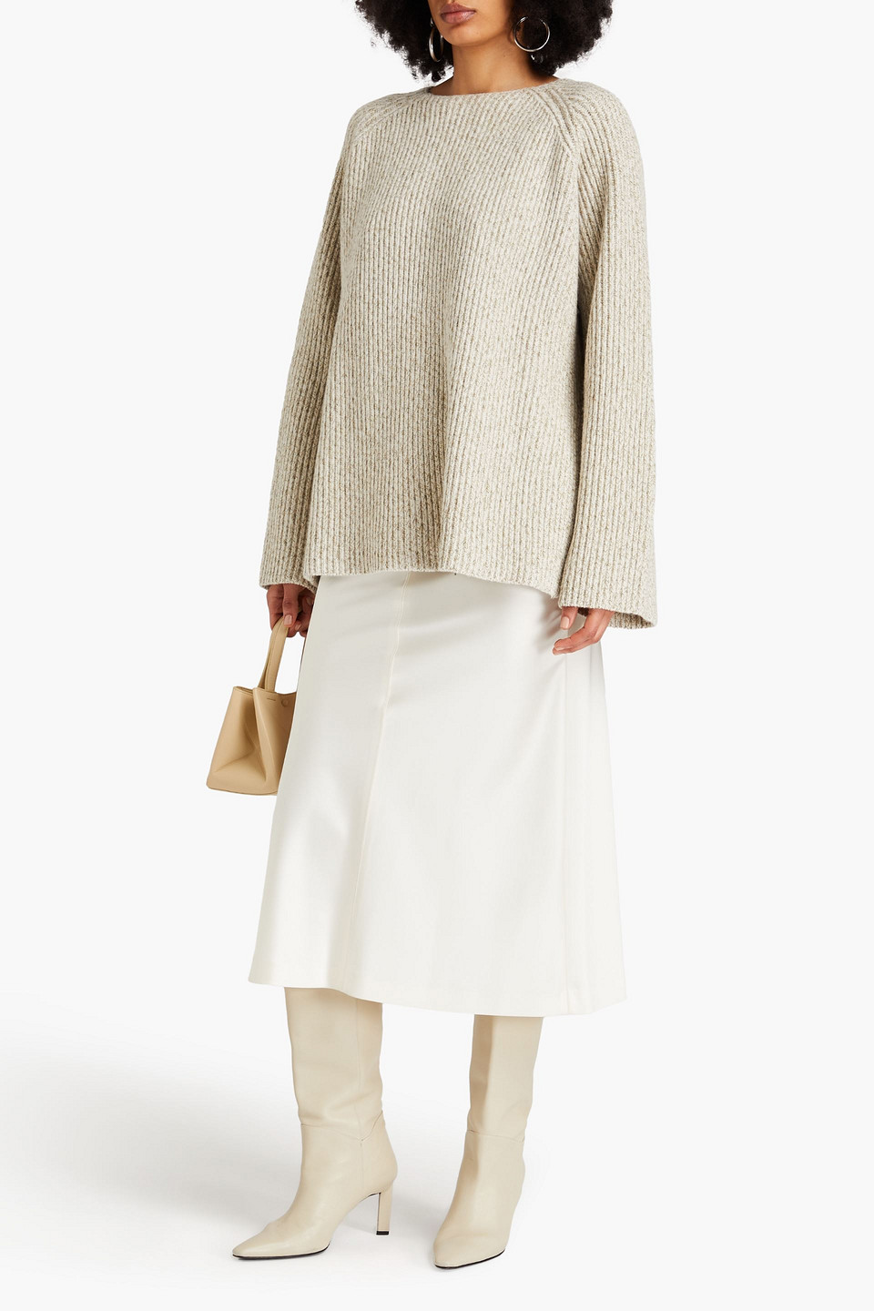 TOTÊME OVERSIZED RIBBED WOOL AND COTTON-BLEND SWEATER