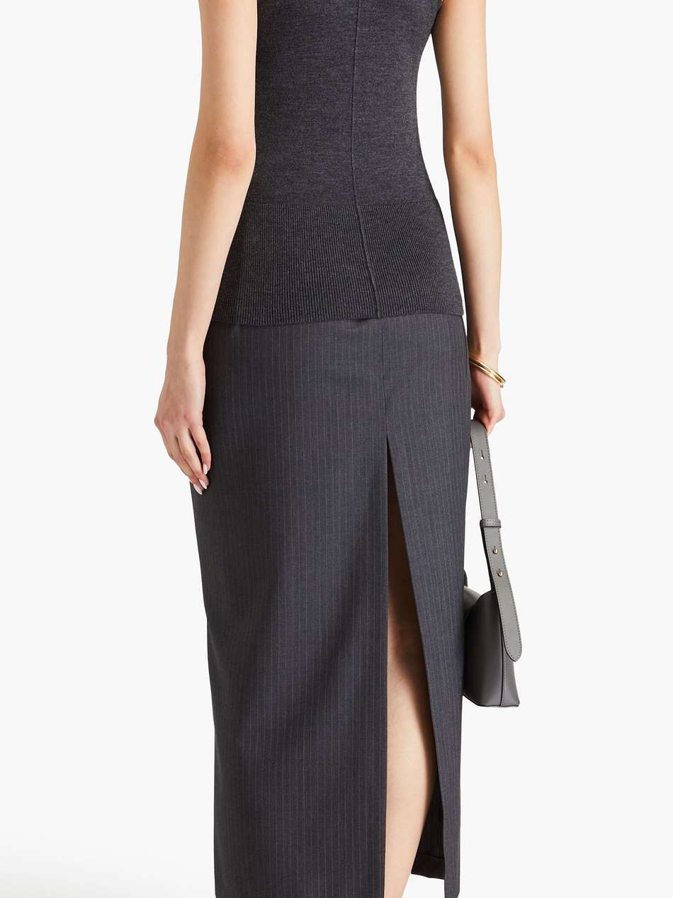 ribbed wool-blend turtleneck top