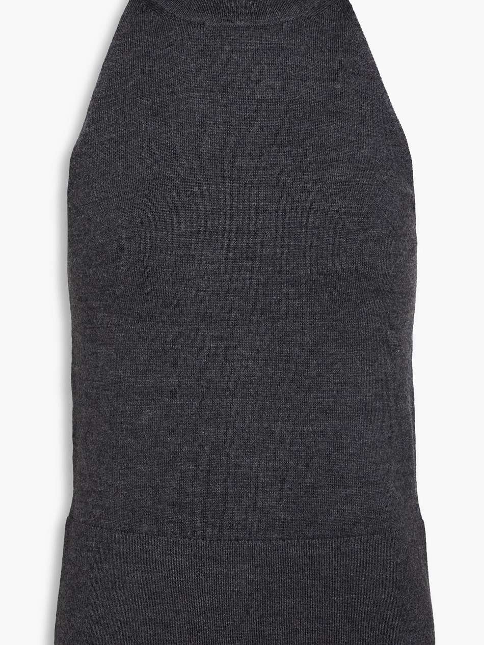 ribbed wool-blend turtleneck top