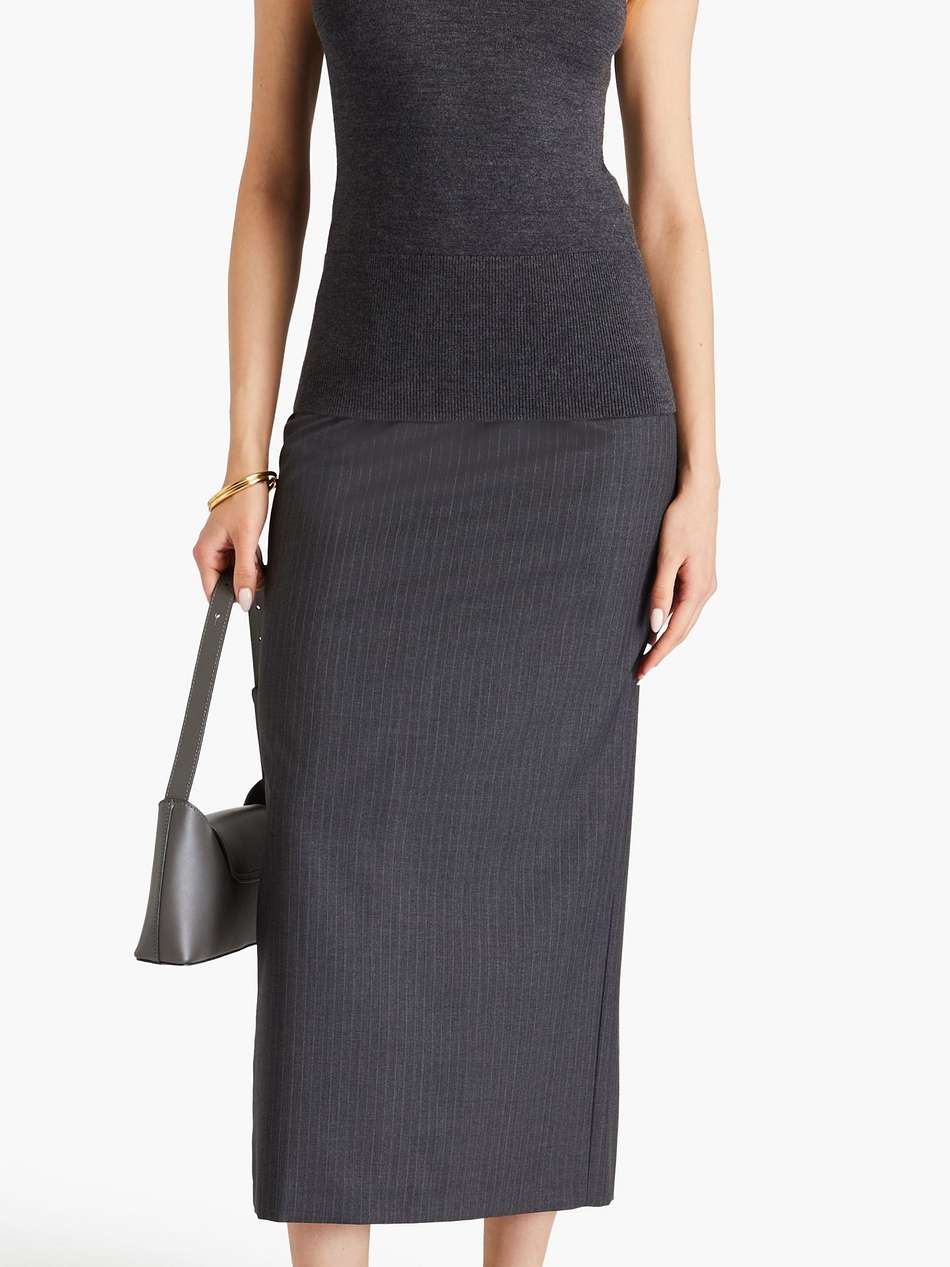 ribbed wool-blend turtleneck top