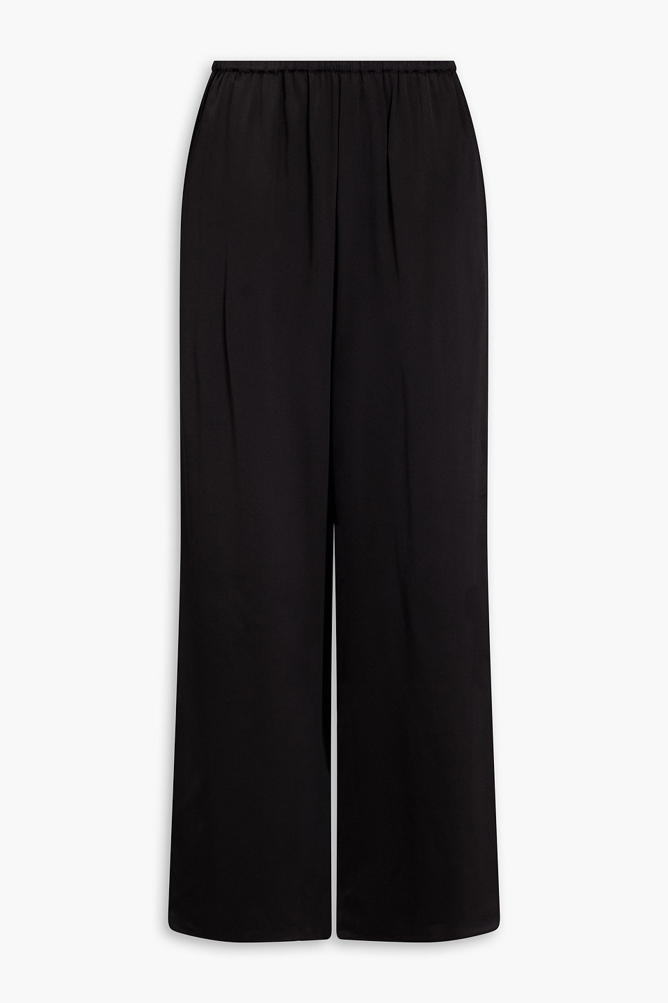 Totême Silk-satin Straight-leg Trousers In Black